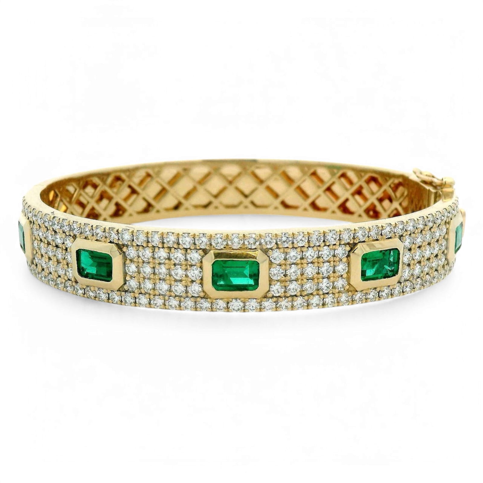 EMERALD AND DIAMOND ROYALTY BANGLE